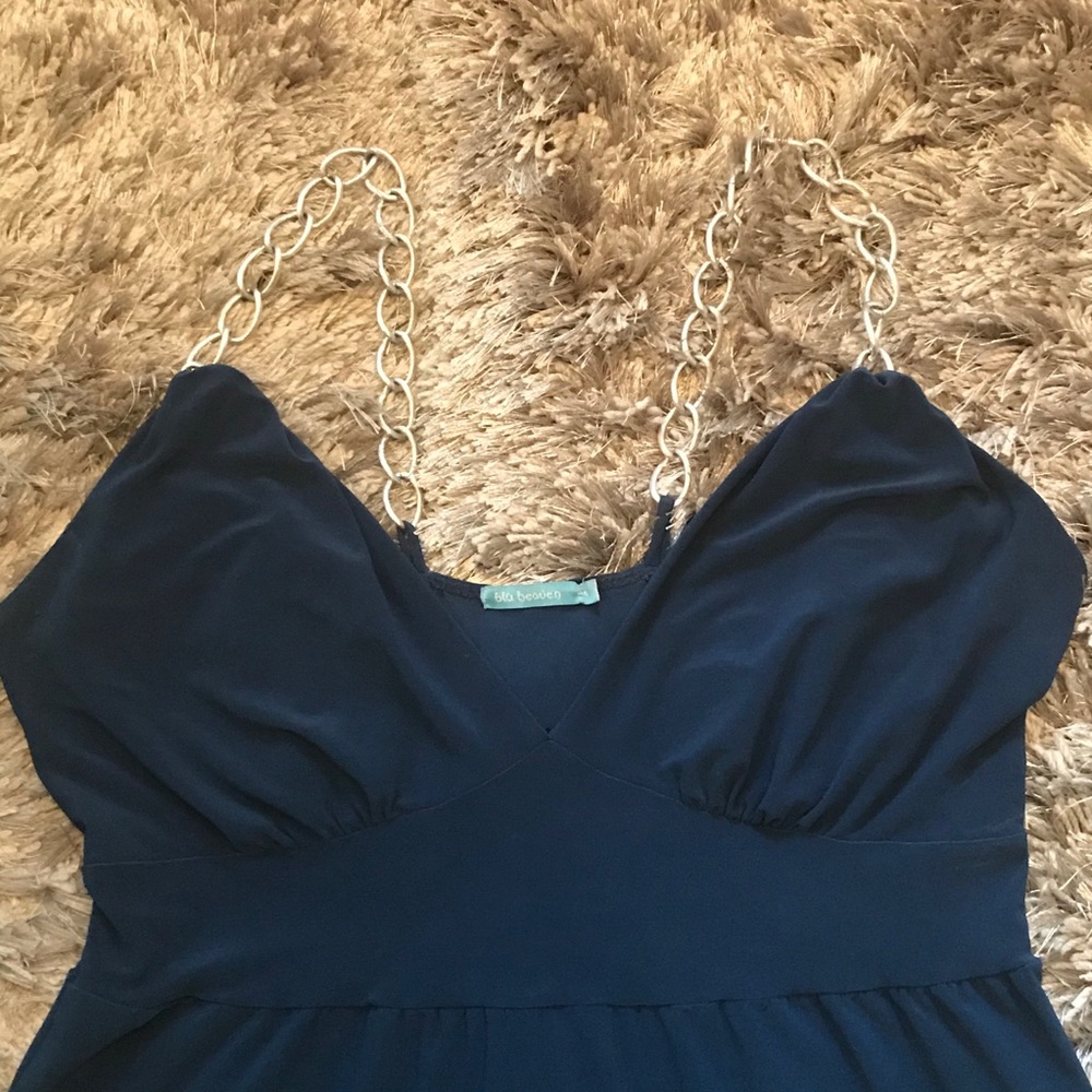 Deep Turquoise Chain Strap Dress - Picture 2 of 6